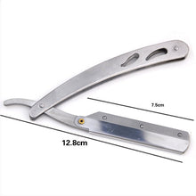 Straight Edge Stainless Steel Barber Folding Shaving Shave Knife J4U66
