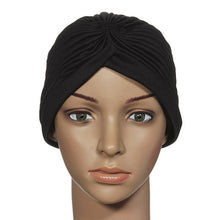 stretchy turban head wrap hats band sleep hat chemo bandana hijab pleated indian cap J4U66