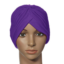 stretchy turban head wrap hats band sleep hat chemo bandana hijab pleated indian cap J4U66