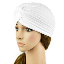 stretchy turban head wrap hats band sleep hat chemo bandana hijab pleated indian cap J4U66