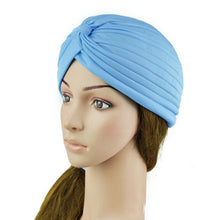 stretchy turban head wrap hats band sleep hat chemo bandana hijab pleated indian cap J4U66