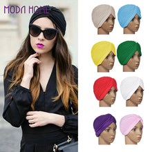 stretchy turban head wrap hats band sleep hat chemo bandana hijab pleated indian cap J4U66