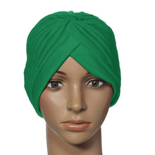 stretchy turban head wrap hats band sleep hat chemo bandana hijab pleated indian cap J4U66