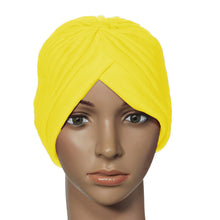 stretchy turban head wrap hats band sleep hat chemo bandana hijab pleated indian cap J4U66