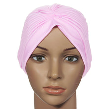stretchy turban head wrap hats band sleep hat chemo bandana hijab pleated indian cap J4U66