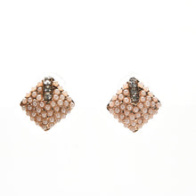 Stud Earrings  Beautiful Rhinestone Square Temperament Type Pearl Stud Earrings Women Jewelry J4U66