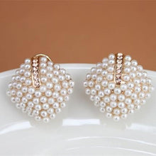 Stud Earrings  Beautiful Rhinestone Square Temperament Type Pearl Stud Earrings Women Jewelry J4U66