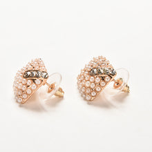 Stud Earrings  Beautiful Rhinestone Square Temperament Type Pearl Stud Earrings Women Jewelry J4U66