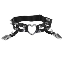 Studded Heart Garter Rivet Punk Goth Harajuku Handmade Garter Belt Leg Ring for women gift J4U66