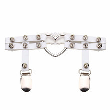 Studded Heart Garter Rivet Punk Goth Harajuku Handmade Garter Belt Leg Ring for women gift J4U66