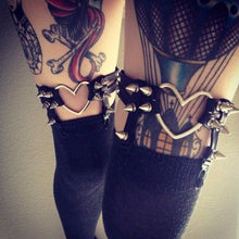 Studded Heart Garter Rivet Punk Goth Harajuku Handmade Garter Belt Leg Ring for women gift J4U66