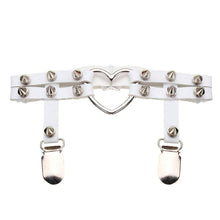 Studded Heart Garter Rivet Punk Goth Harajuku Handmade Garter Belt Leg Ring for women gift J4U66