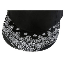 Stylish Paisley Black Snapback Bboy Hiphop dance Hat Adjustable Baseball Cap Unisex for Adult J4U66