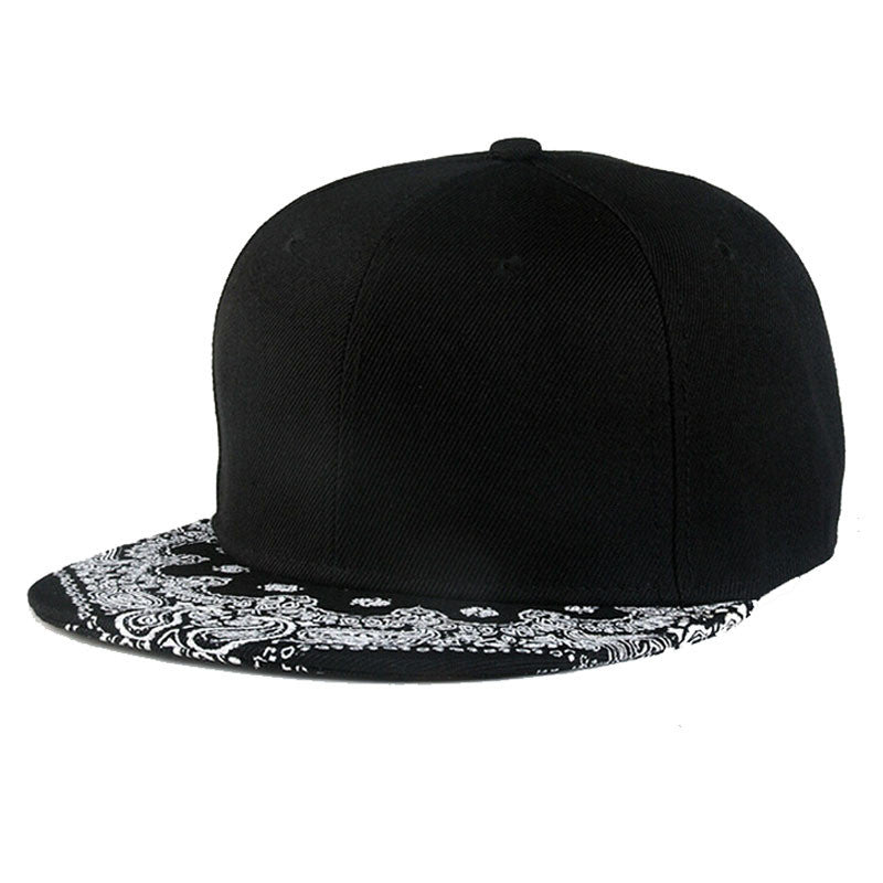 Stylish Paisley Black Snapback Bboy Hiphop dance Hat Adjustable Baseball Cap Unisex for Adult J4U66