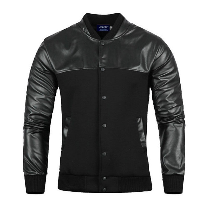 Stylish Men Cool PU Leather Jacket Coat Motorcycle Style Punk Slim Jackets Outwear J4U66