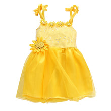 Baby Girls Kids Sequin Sunflower Birthday Wedding Bridesmaid Strape Dress 1-4Y J4U66