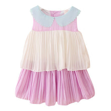 beach kid girl tutu dress lapel collar ruffle chiffon sundress dress J4U66