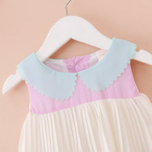 beach kid girl tutu dress lapel collar ruffle chiffon sundress dress J4U66