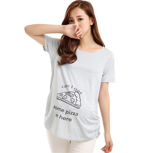 Casual Funny Maternity Nursing Women T-shirts Tops Blouse Pregnant Clothes 30 Colors  J4U66