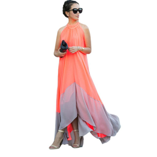 Chiffon Boho Long Maxi Evening Party Dress Women Beach Dresses S-XL J4U66
