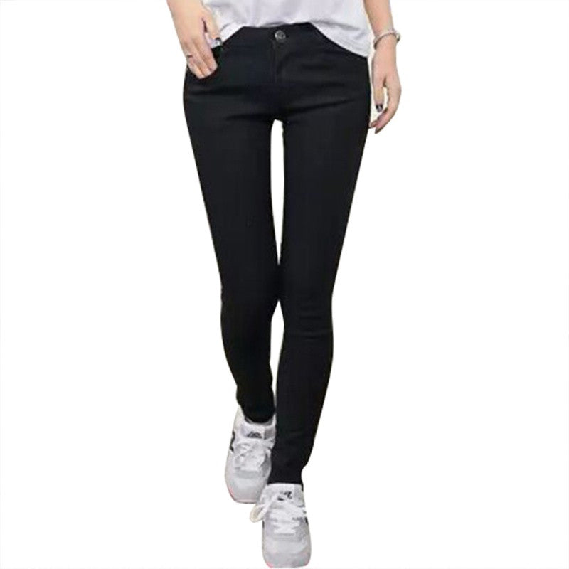 Fashion Women High Waist Jeans Casual Denim Skinny Plus Size Pencil Pants J4U66
