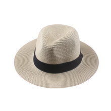 women straw hat floppy wide brim foldable sun hat beach holiday casual cap white beige brown J4U66