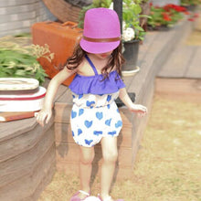 Girls Kid Harem Pants Short Trousers Chiffon Heart Pattern Jumpsuit 2-6Y J4U66