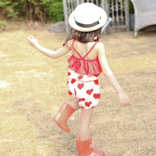 Girls Kid Harem Pants Short Trousers Chiffon Heart Pattern Jumpsuit 2-6Y J4U66