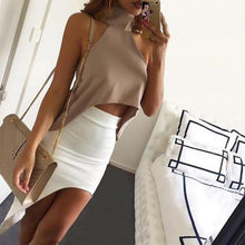 Women Shirts European Fashion Halter Sleeveless Ruffled Neck Blouse Women Elegant Tops J4U66