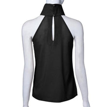 Women Shirts European Fashion Halter Sleeveless Ruffled Neck Blouse Women Elegant Tops J4U66