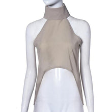 Women Shirts European Fashion Halter Sleeveless Ruffled Neck Blouse Women Elegant Tops J4U66