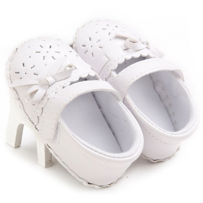 Infants Kids Soft Soled Crib Shoes Baby Girls Flat Bottom Bow Shoes Y4 J4U66