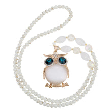 jewelry pure opal blue eyes owl pendant necklace long chain necklace accessories gift for women bijoux colliers J4U66