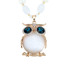 jewelry pure opal blue eyes owl pendant necklace long chain necklace accessories gift for women bijoux colliers J4U66