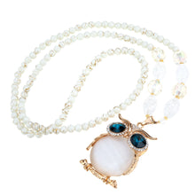 jewelry pure opal blue eyes owl pendant necklace long chain necklace accessories gift for women bijoux colliers J4U66
