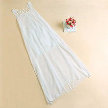 Long Dresses Back Hollow Elegant Beach Casual Solid White Chiffon Lace Dress L4 J4U66