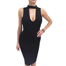 sexy women dress scoop neck sleeveless evening party dresses clubwear midi office dress vestidos J4U66