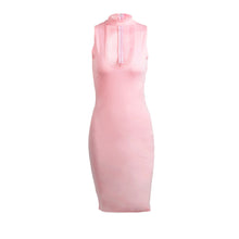 sexy women dress scoop neck sleeveless evening party dresses clubwear midi office dress vestidos J4U66