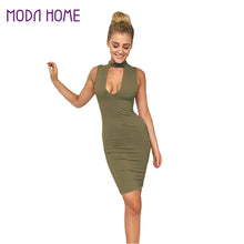 sexy women dress scoop neck sleeveless evening party dresses clubwear midi office dress vestidos J4U66