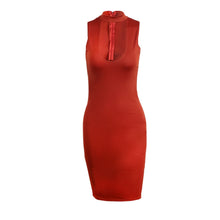 sexy women dress scoop neck sleeveless evening party dresses clubwear midi office dress vestidos J4U66