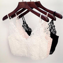 Sexy Women Lace Camisole Cropped Crochet Deep V Neck Bralet Spaghetti Strap Zip Back Tank Top Lace Crochet Bra Tank Top J4U66