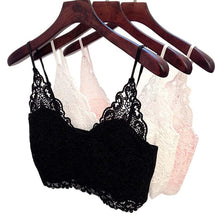 Sexy Women Lace Camisole Cropped Crochet Deep V Neck Bralet Spaghetti Strap Zip Back Tank Top Lace Crochet Bra Tank Top J4U66