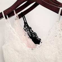 Sexy Women Lace Camisole Cropped Crochet Deep V Neck Bralet Spaghetti Strap Zip Back Tank Top Lace Crochet Bra Tank Top J4U66