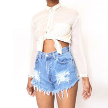 Sexy Women's Irregular High Waisted Shorts Slim Fit Denim Jeans Shorts L4 J4U66