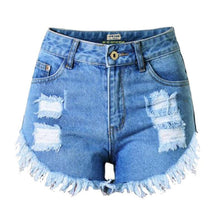 Sexy Women's Irregular High Waisted Shorts Slim Fit Denim Jeans Shorts L4 J4U66