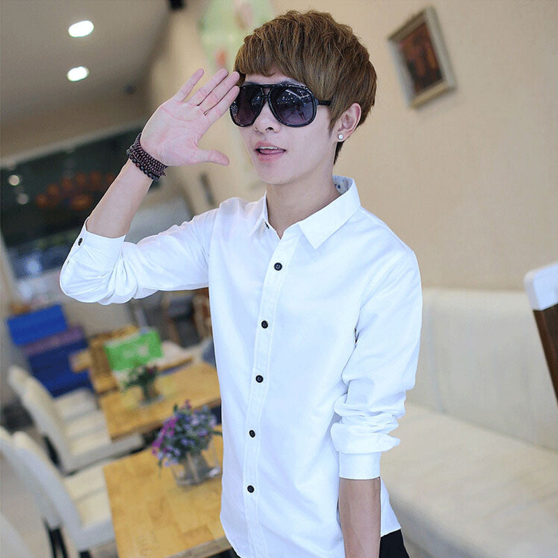 Style CasualFashion Leisure Luxury Long Sleeve Mens Casual Slim Fit Stylish Shirts Men's Shirt Camisetas J4U66