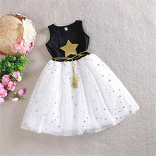 Style Children Kids Baby Girls One Piece Dresses Stars Sequins Tulle Bow Dress Tutu Dress J4U66
