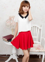 Style Korean version Skirts safty Candy Color mini skirt women's and high waist pleated short skirt  J4U66