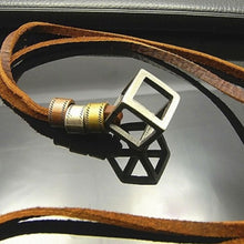 Style Men Jewelry Cube Necklaces & Pendants Cool Men Pendant Punk Genuine Leather Necklace J4U66