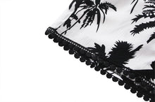 Style Short Feminino Floral Tassel Pom Pom Hem Women Shorts Elastic Waist Loose Casual Shorts Boho Beach Swimwear J4U66